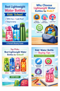 Lightweight water bottle for school kids