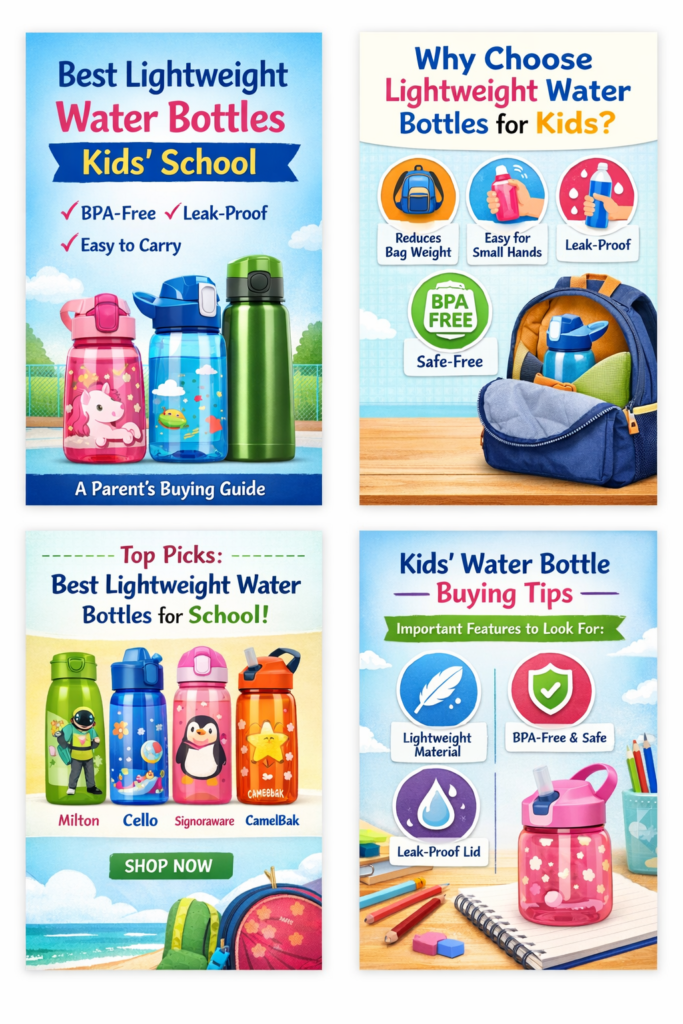 Lightweight water bottle for school kids