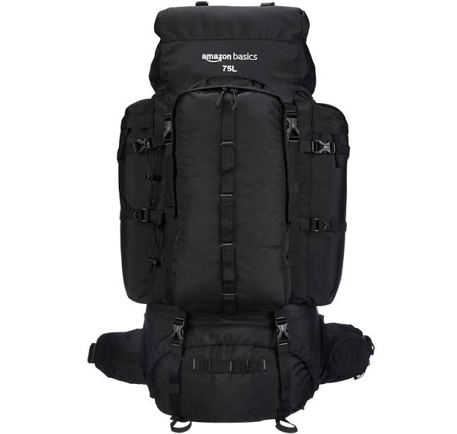 Amazon Basics 75 Liters Hiking Bag with Rain Cover
