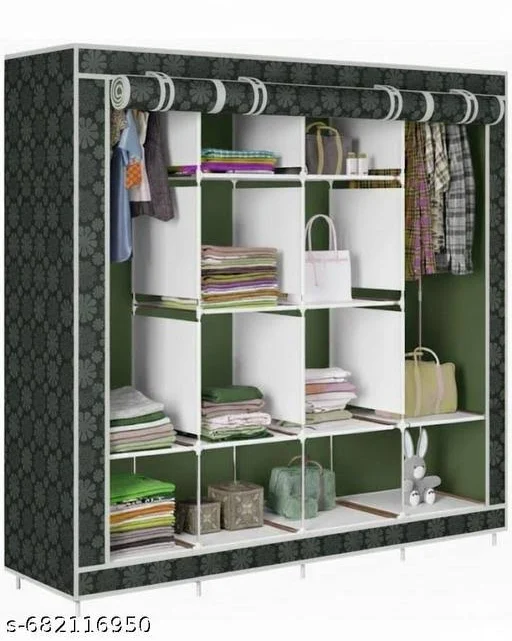 Collapsible Wardrobe Portable Foldable Closet with 12 Shelves