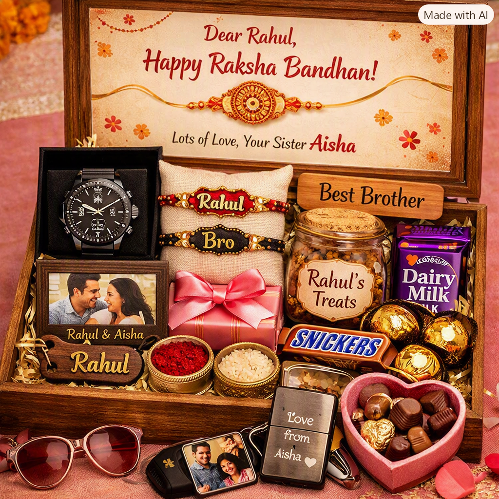 Personalized Rakhi Hamper Gift Box Ideas