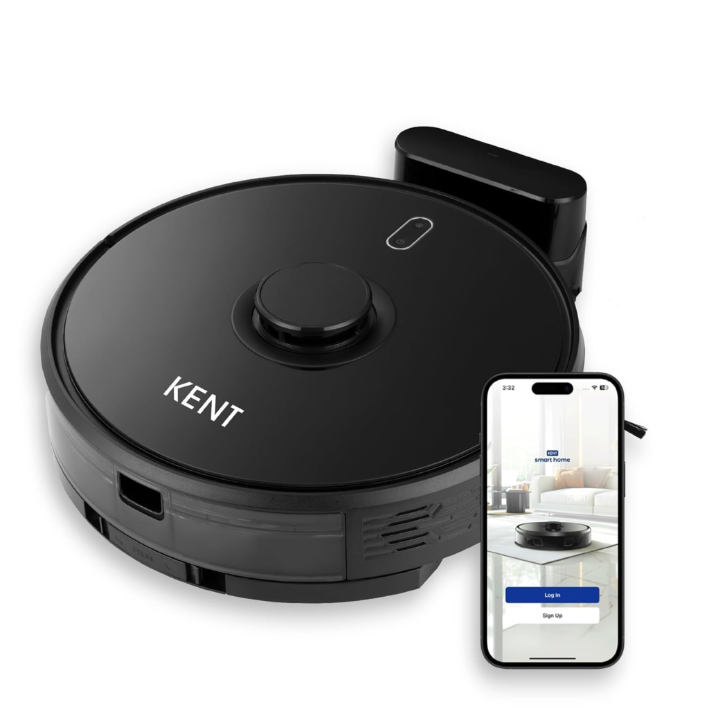 KENT RoboKlean R1 Black 2-in-1 AI Robotic Vacuum