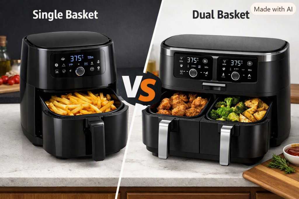 Single Basket vs Dual Basket Air Fryer